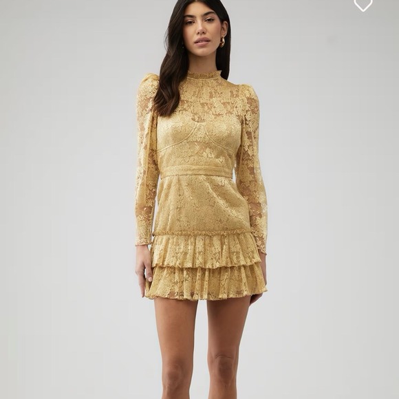 SAYLOR Dresses & Skirts - NWT Saylor Adria Mini Dress Gold Shimmer Women's Size Small Party Cocktail